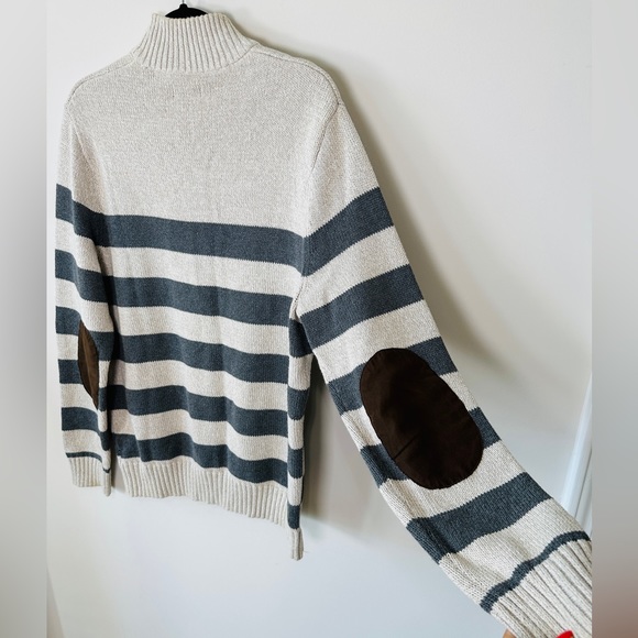 Striped Bottom Knit Pullover Sweater By Chaps Size L - Picture 7 of 11